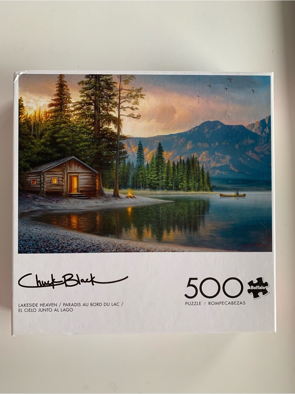 Buffalo Games Chuck Black Lakeside Heaven Cabin Mountains 500-piece Puzzle
